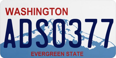WA license plate ADS0377