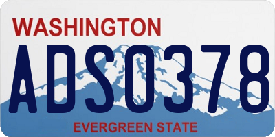 WA license plate ADS0378