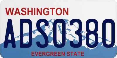WA license plate ADS0380