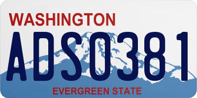WA license plate ADS0381