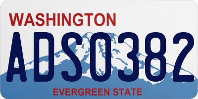 WA license plate ADS0382