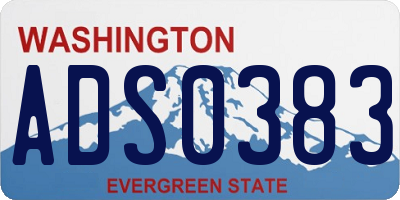 WA license plate ADS0383