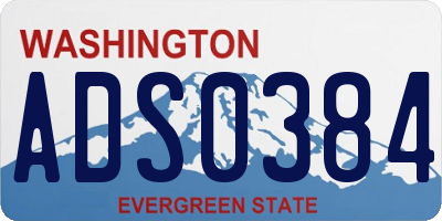 WA license plate ADS0384