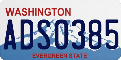 WA license plate ADS0385