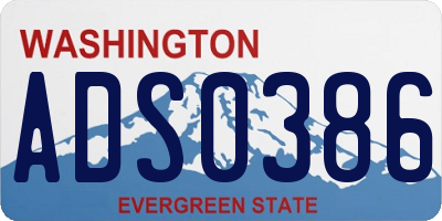 WA license plate ADS0386