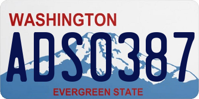 WA license plate ADS0387