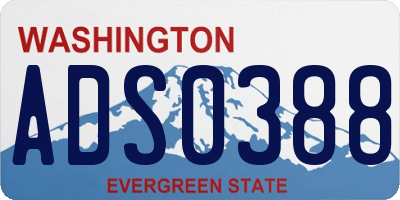 WA license plate ADS0388
