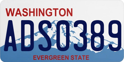WA license plate ADS0389