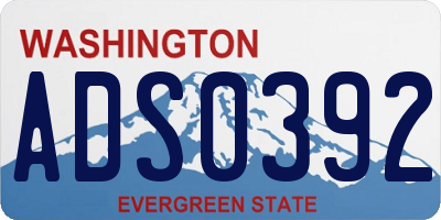 WA license plate ADS0392