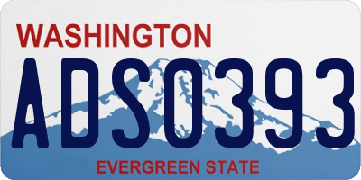 WA license plate ADS0393
