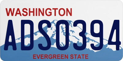 WA license plate ADS0394