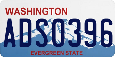 WA license plate ADS0396