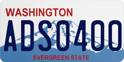 WA license plate ADS0400