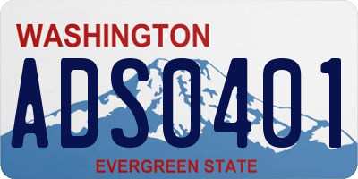 WA license plate ADS0401