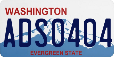 WA license plate ADS0404