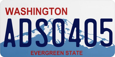 WA license plate ADS0405