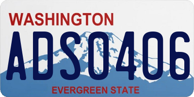 WA license plate ADS0406