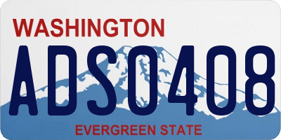WA license plate ADS0408