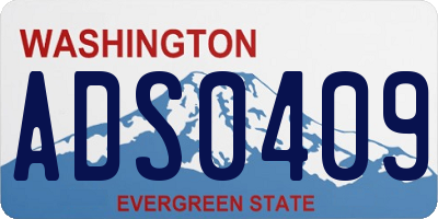 WA license plate ADS0409