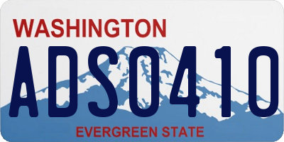 WA license plate ADS0410