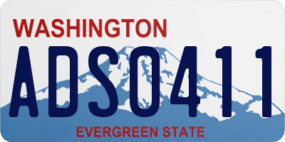 WA license plate ADS0411