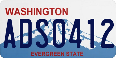 WA license plate ADS0412