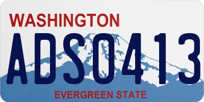 WA license plate ADS0413