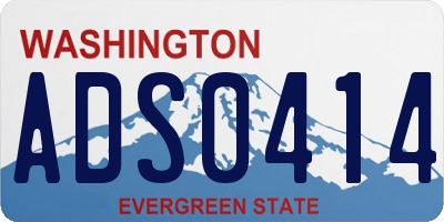 WA license plate ADS0414