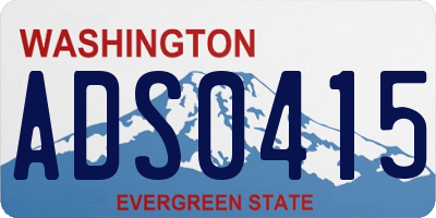 WA license plate ADS0415