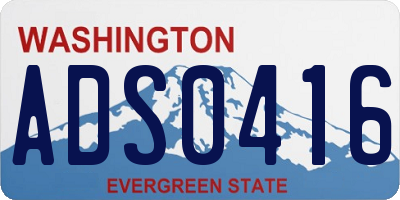 WA license plate ADS0416
