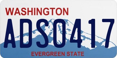 WA license plate ADS0417