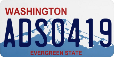 WA license plate ADS0419