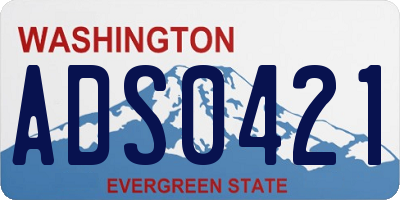 WA license plate ADS0421