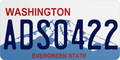 WA license plate ADS0422