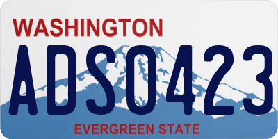 WA license plate ADS0423