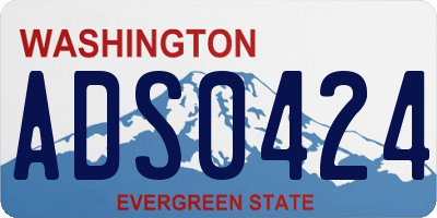 WA license plate ADS0424
