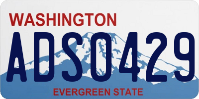 WA license plate ADS0429