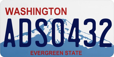 WA license plate ADS0432