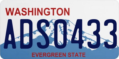 WA license plate ADS0433