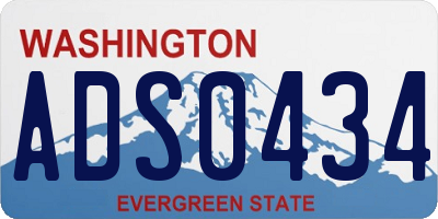 WA license plate ADS0434