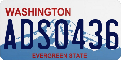 WA license plate ADS0436