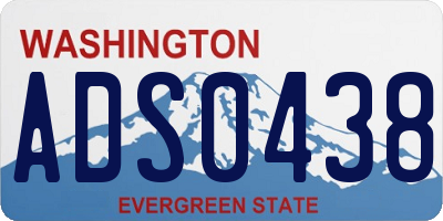 WA license plate ADS0438