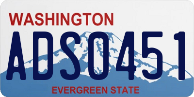 WA license plate ADS0451