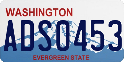 WA license plate ADS0453