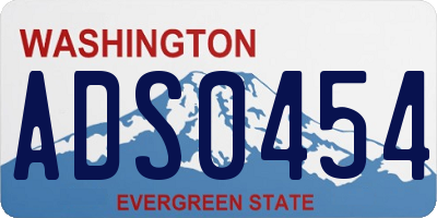WA license plate ADS0454