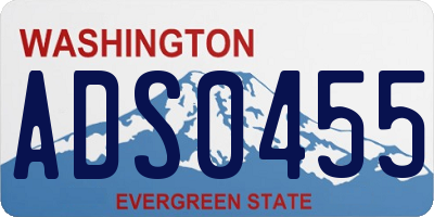 WA license plate ADS0455