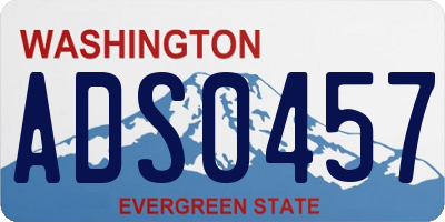 WA license plate ADS0457