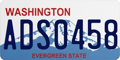 WA license plate ADS0458