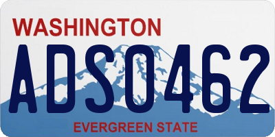 WA license plate ADS0462