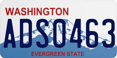 WA license plate ADS0463
